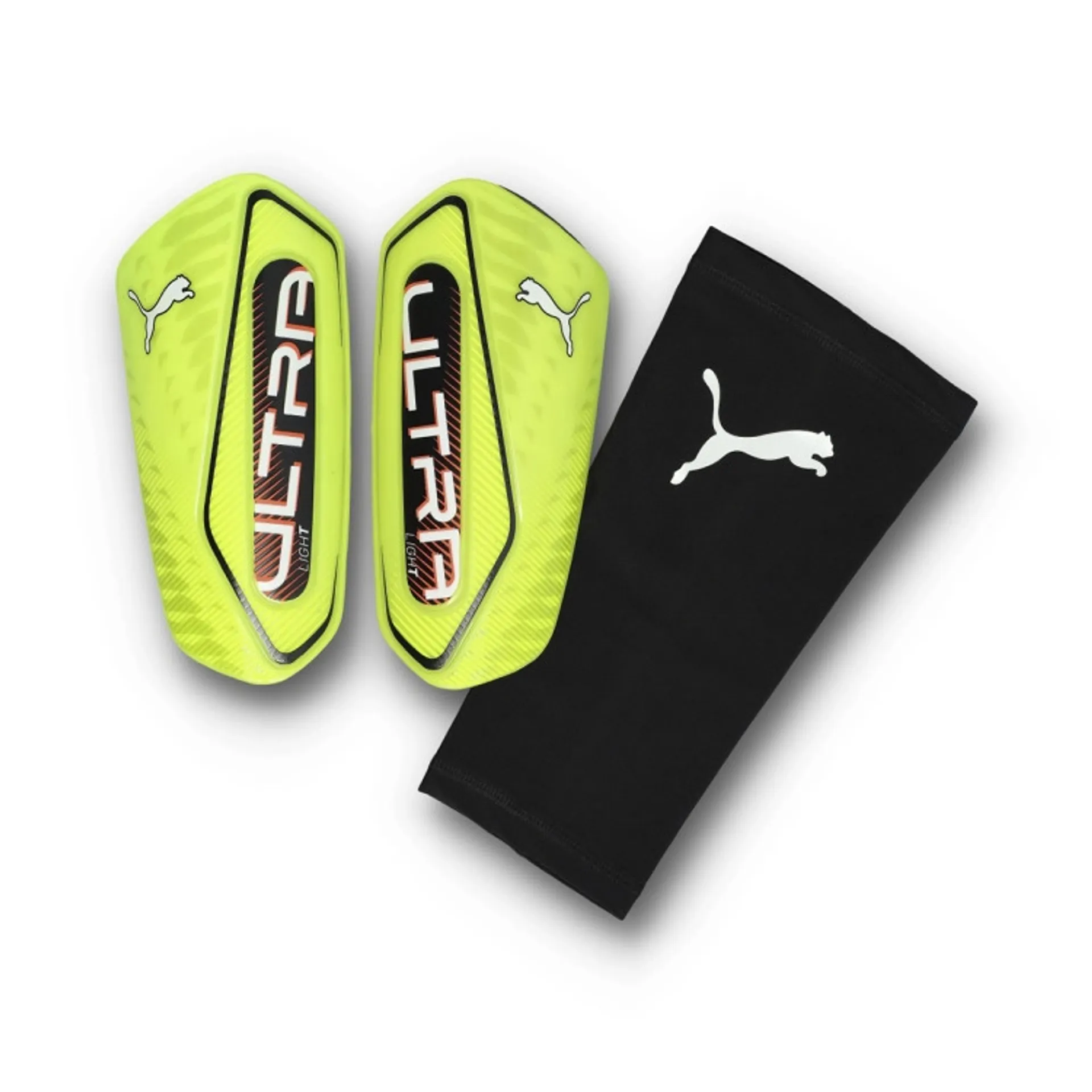 Puma Ultra Light Sleeve Shin Pads - Yellow Alert