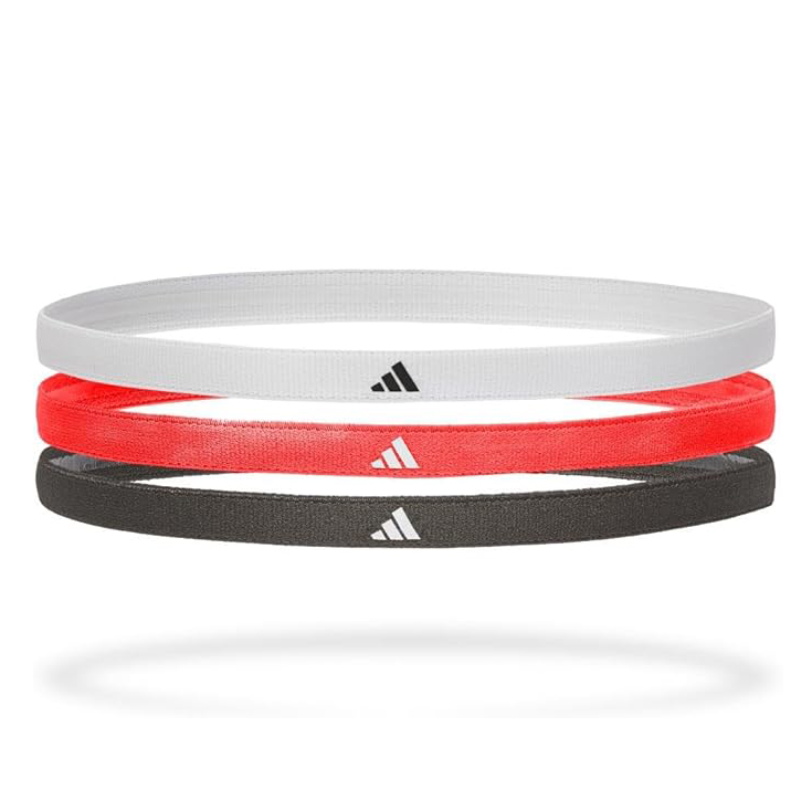 Adidas Hairbands 3-Pack - Solar Red/White/Black