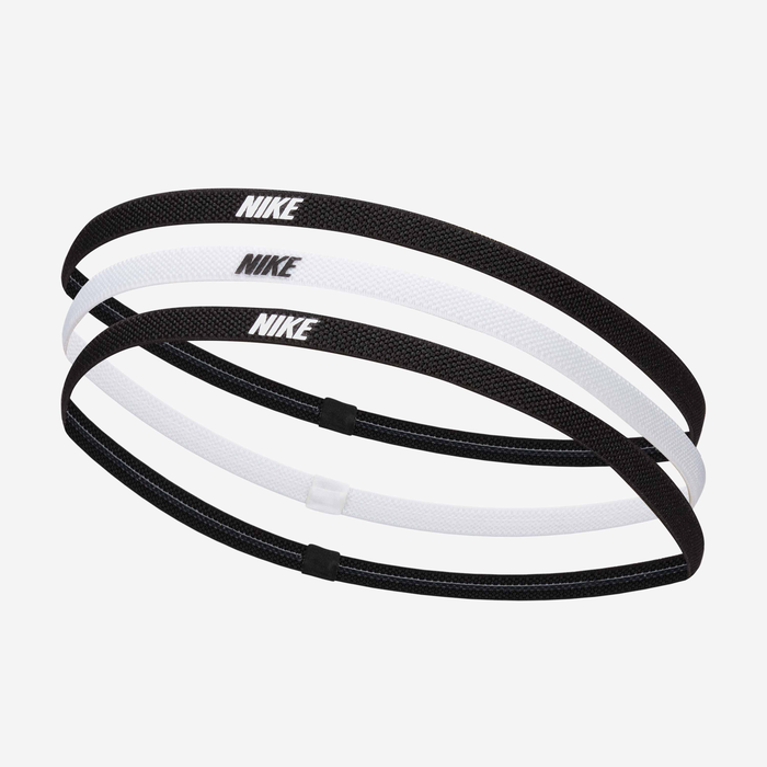 Nike Elastic Headbands 3-Pack - Black/White/Black
