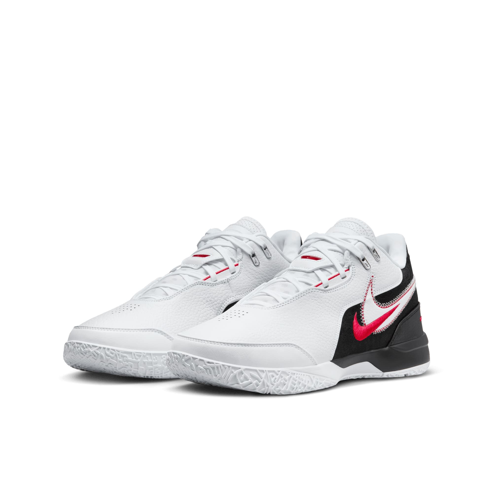 Nike LeBron NXXT Gen AMPD EP Basketball Shoes - White/University Red/Metallic Silver/Black
