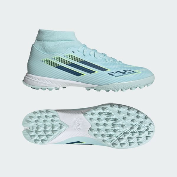 adidas F50 Sparkfusion League Mid Cut TF - Almost Blue / Dusky Petrol / Hi-Res Yellow
